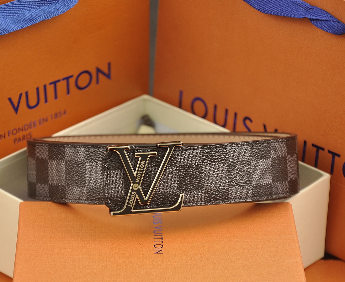 Louis Vuitton Cursive Logo Belt - Black Belts, Accessories - LOU283071