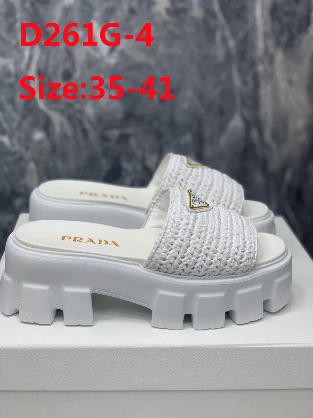 Prada discount palm slippers