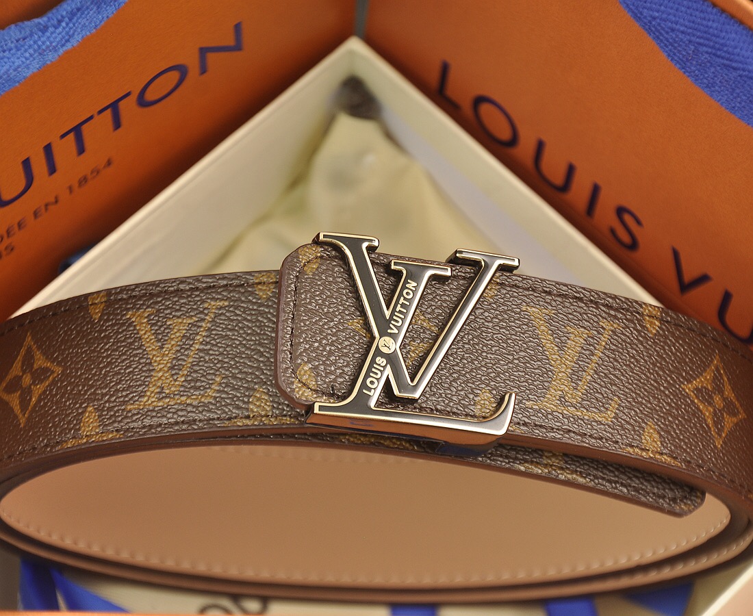 Louis Vuitton Cursive Logo Belt - Black Belts, Accessories - LOU283071